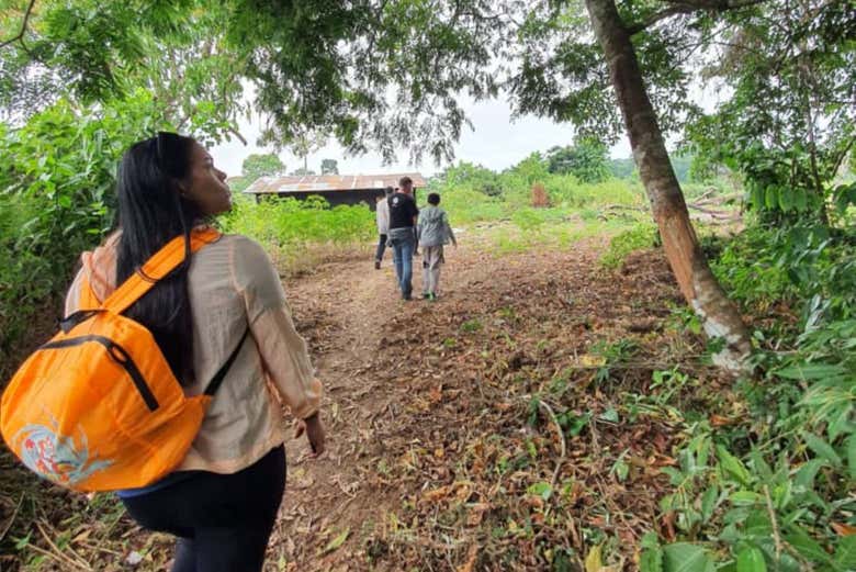 Durante el paseo a la granja
