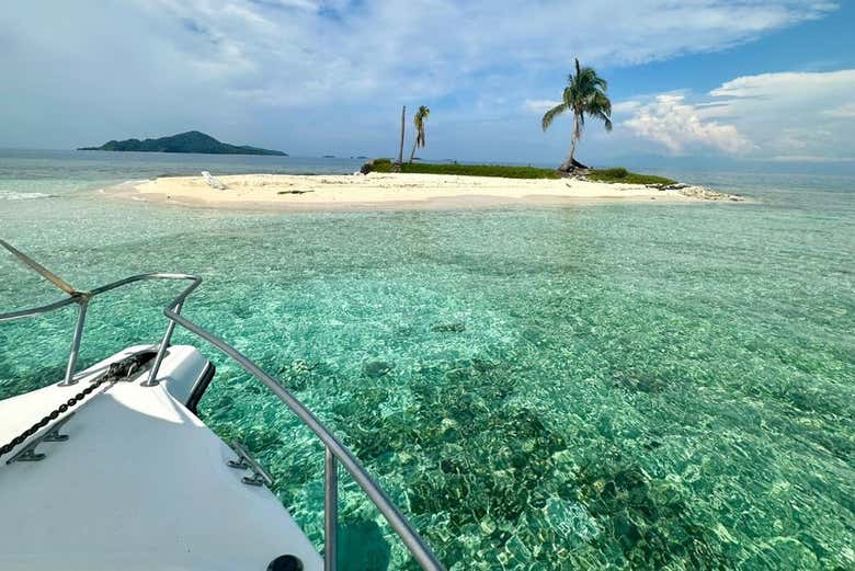 Vista de Cayos Cochinos desde el barco