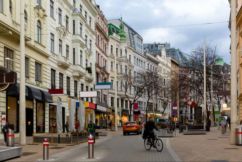 Clásica calle en el centro de Viena