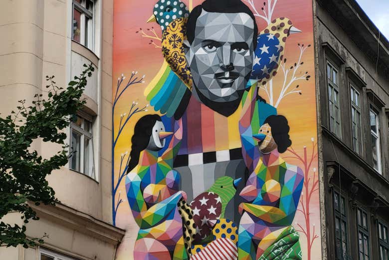 Uno dei murales del ghetto ebraico
