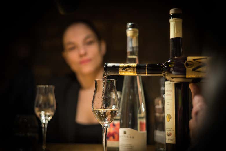 Enjoying a tasting of palinka