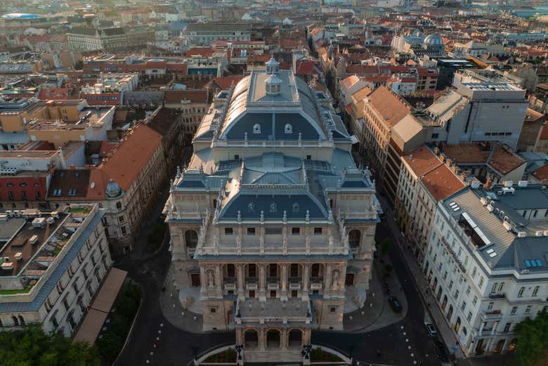 Vista aérea de la Ópera Nacional de Hungría