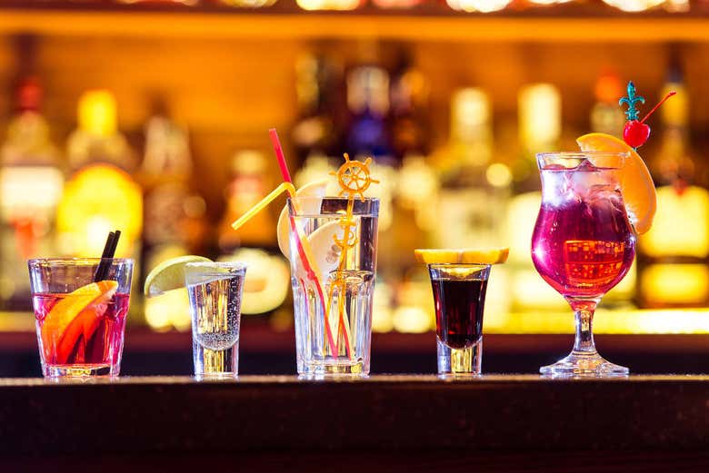 Cocktails at the bar