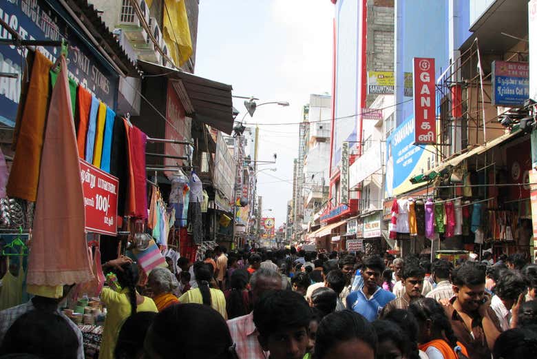 Rue commerçante de Chennai