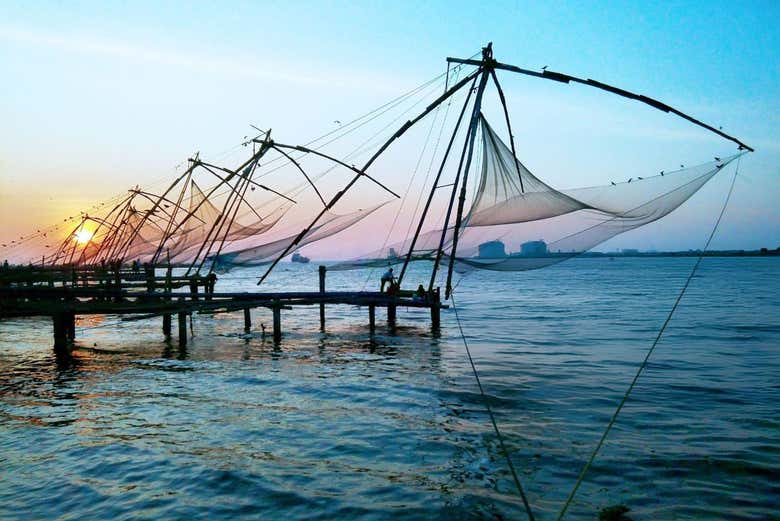 Redes de pesca china en Cochin