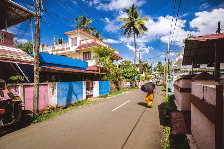 Tradicional calle en Cochin
