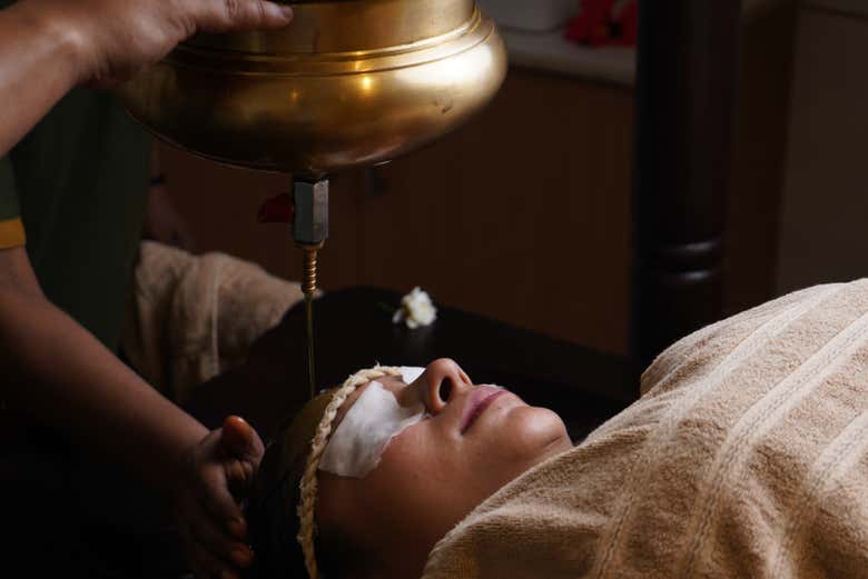 Sessão de massagem ayurvédica