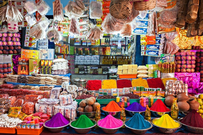 Um dos mercados de Déli