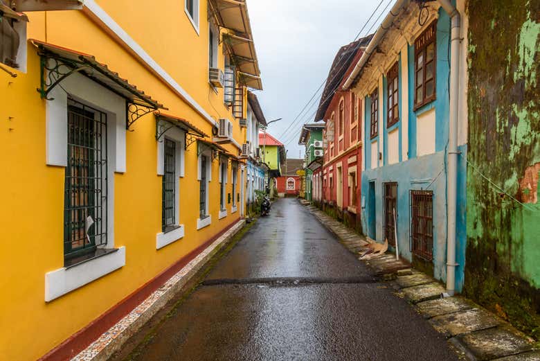 Barrio de Fontainhas, en el centro histórico de Goa