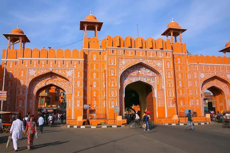 Construções em arenito vermelho de Jaipur