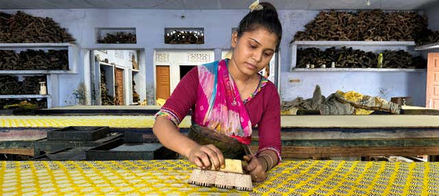 Taller de estampado tradicional en Jaipur