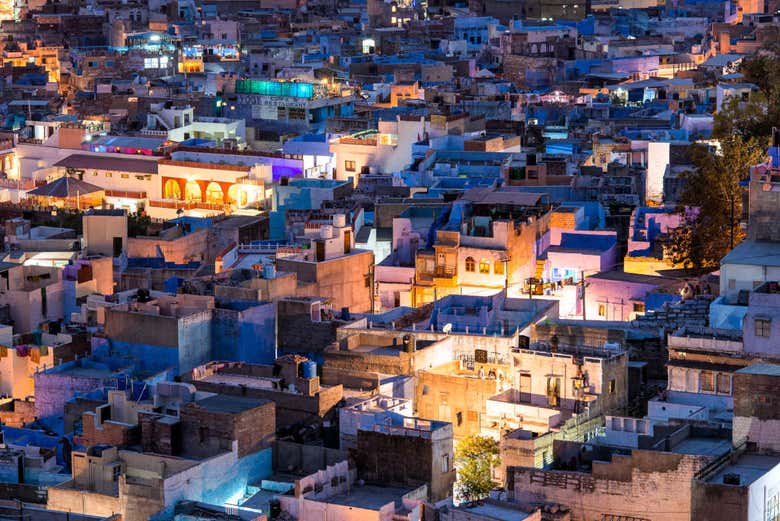 Visite des rues de Jodhpur dans la nuit