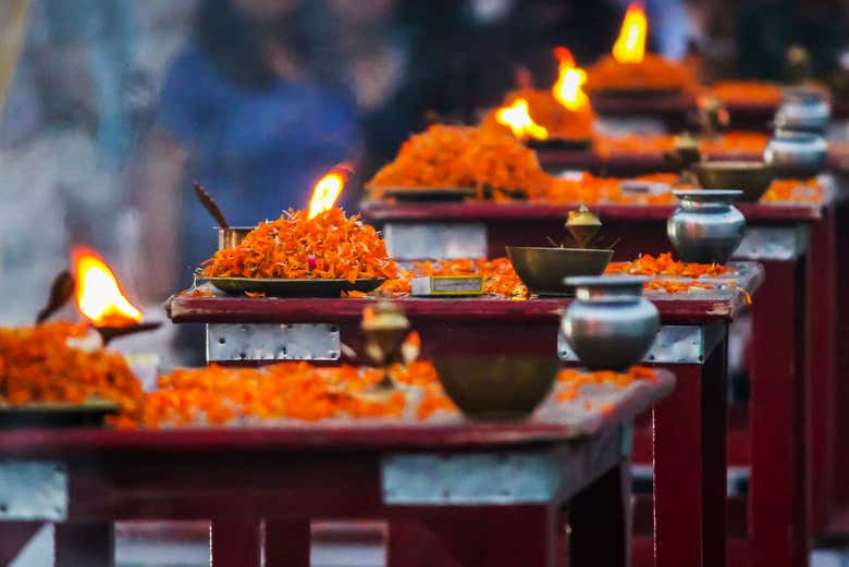 Des offrandes des rituels Aarti