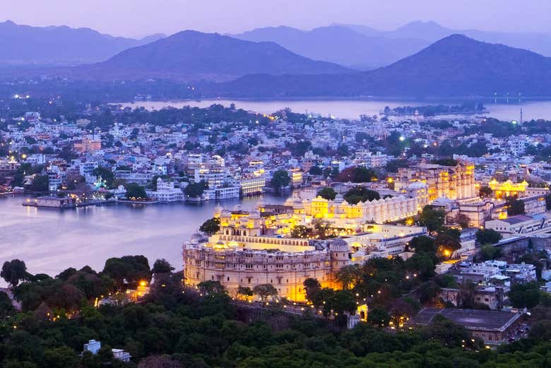 Stunning views over Udaipur at sunset