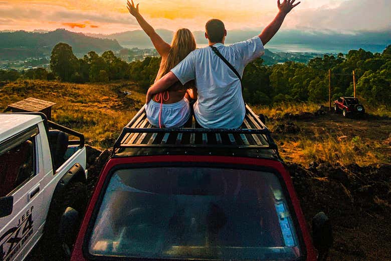 A couple watching the sunset
