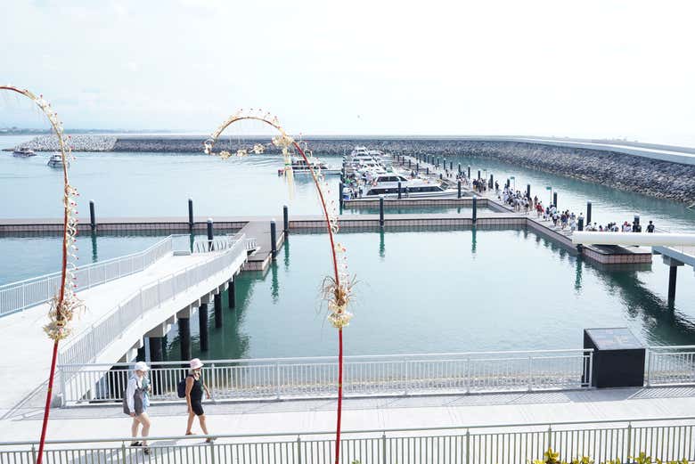 Panoramic view of Sanur harbour