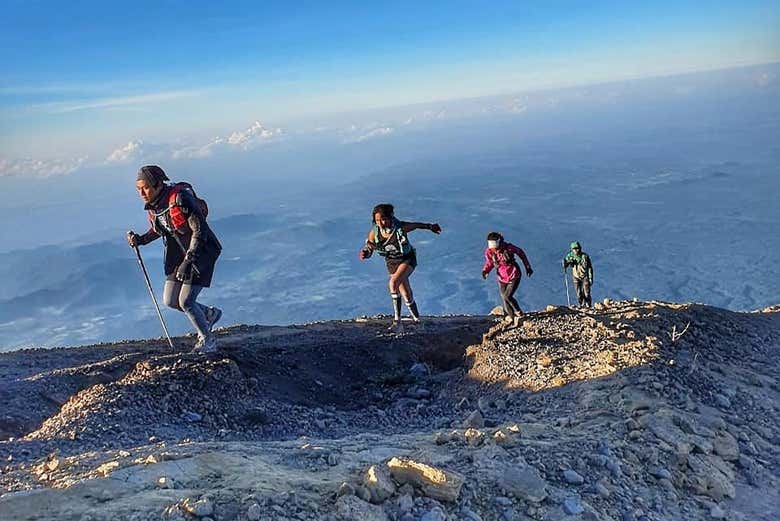 Hiking up Mount Agung