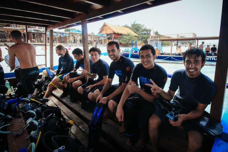 Prestes a mergulhar em Gili Trawangan