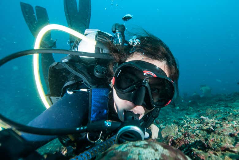 Beginner's scuba diving in Lombok