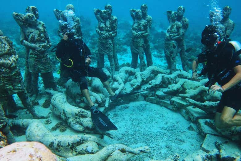 Check out underwater sculptures