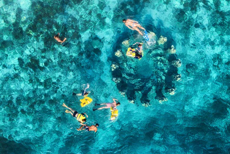 Vista aérea de uno de los puntos de snorkel