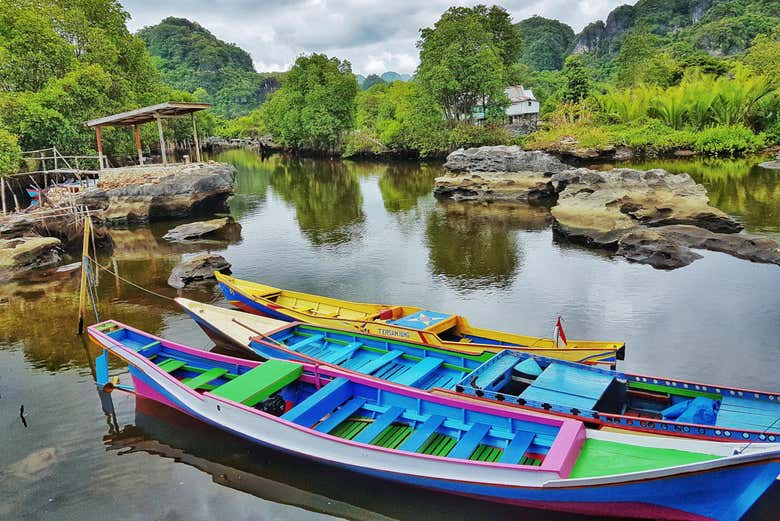 Barcas para el paseo por el río