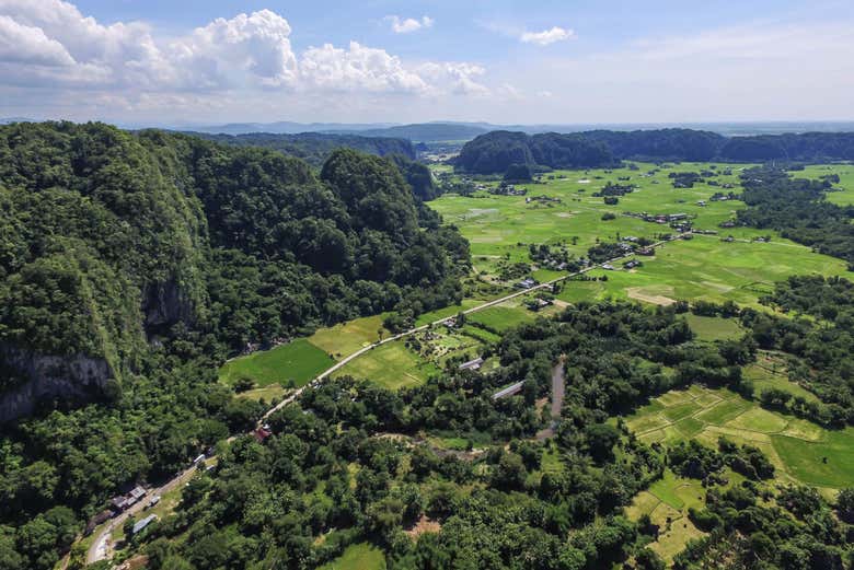 Vista aérea de Leang-Leang