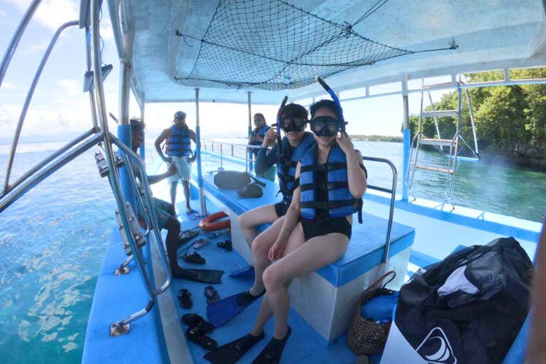 Preparados para practicar snorkel