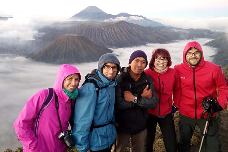 Desde el cráter del volcán