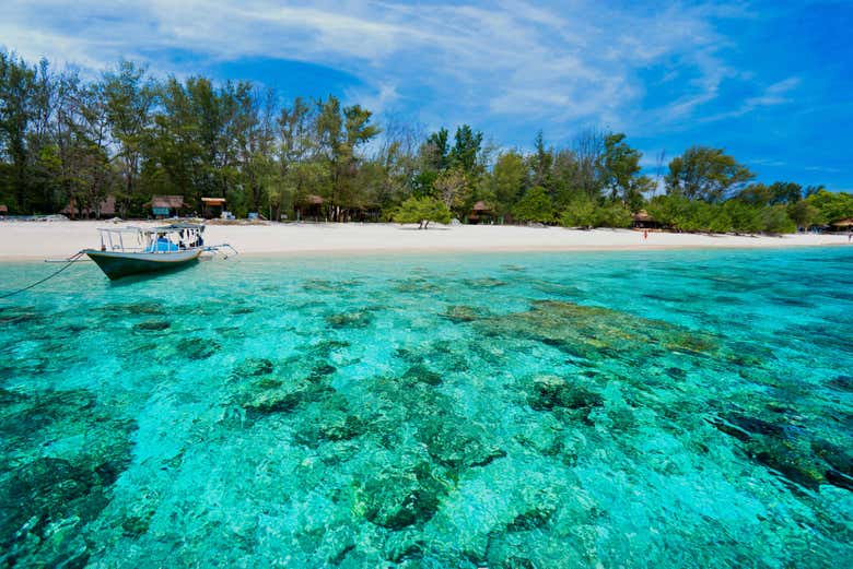 Arriving at Gili Meno