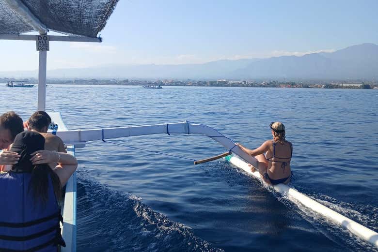 Lista para nadar con delfines
