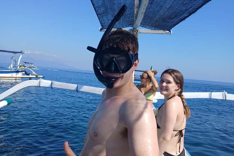 Listos para hacer snorkel