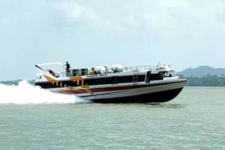 Bateau à moteur pour le transfert