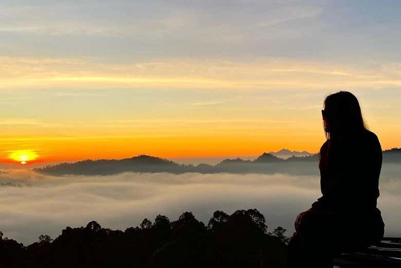 L'alba sul monte Batur
