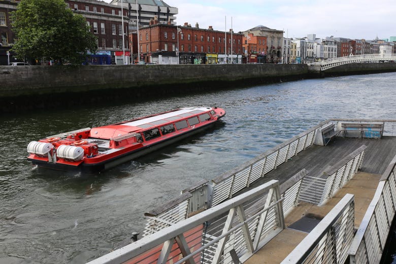 Cruising down the river in Dublin