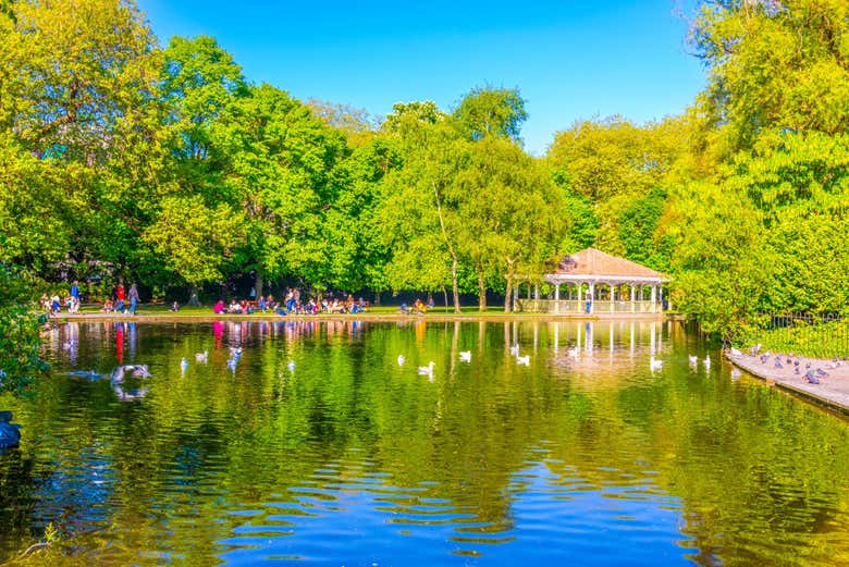 Vistas do parque de Dublin