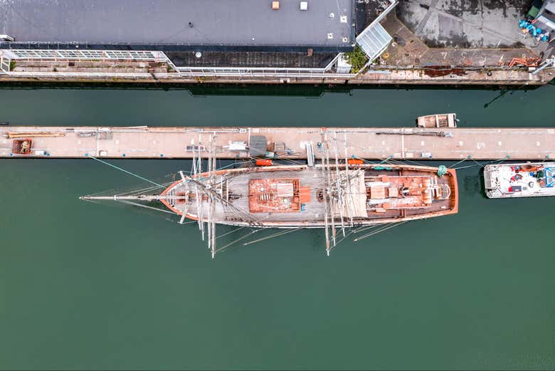 Vista aérea del Jeanie Johnston Tall Ship