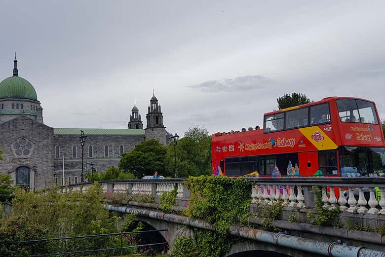 Touring the city on the bus