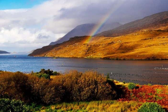 Irish countryside around Killary Fjord