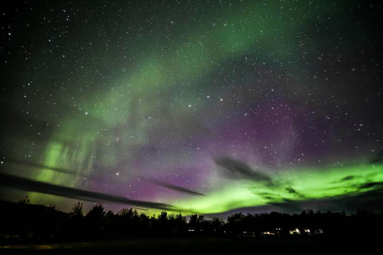 Luces del norte en Akureyri