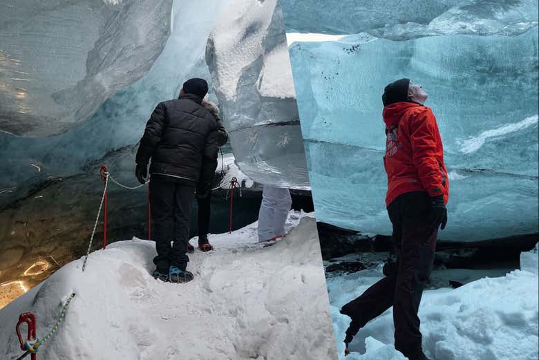 Esplorando la grotta di ghiaccio