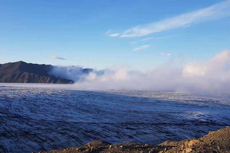 Llegando hasta la cima del glaciar