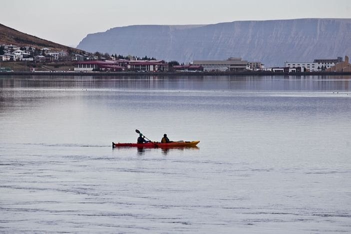 Kayaking in Isafjordur Bay