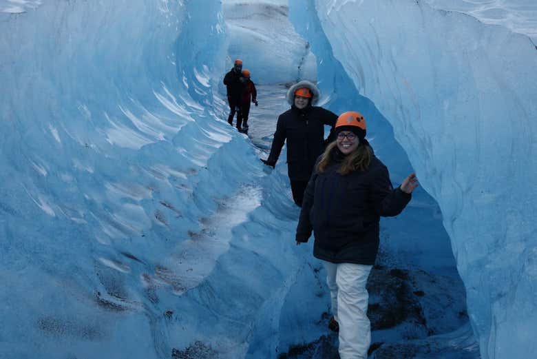 À l'intérieur du glacier