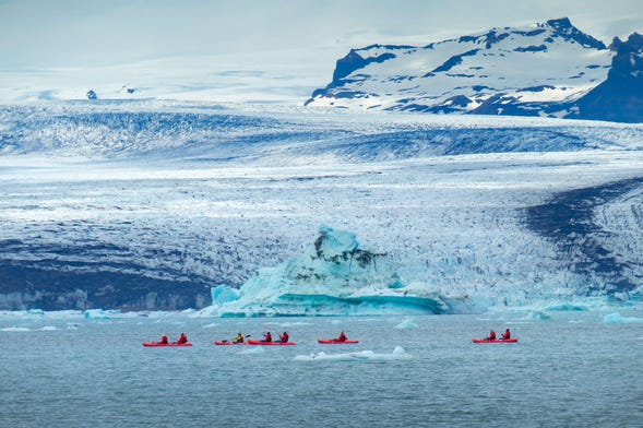 Tour de caiaque pela lagoa glaciar Jökulsárlón