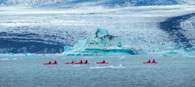 Balade en kayak dans la lagune glaciaire de Jökulsárlón