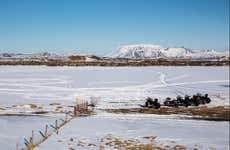 Snowmobile around Lake Mývatn