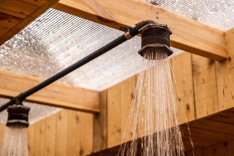 Desfrutando das águas termais