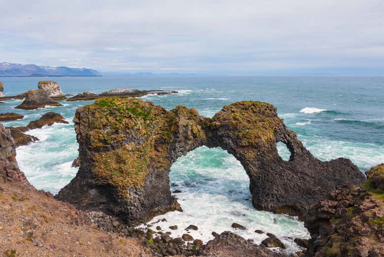 The iconic Gatklettur rock arch in Arnarstapi