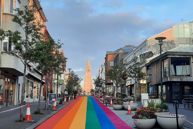 De camino a la iglesia Hallgrímskirkja